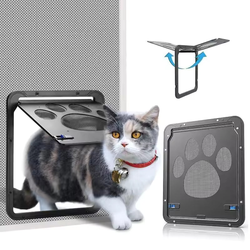 Secure Magnetic Pet Door – Lockable Screen Door for Cats and Dogs, Outdoor & Indoor Use