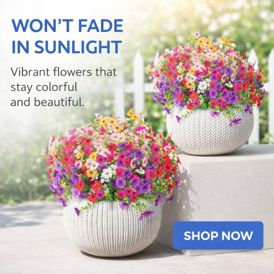Realistic UV-Resistant Outdoor Flowers – Zero Maintenance
