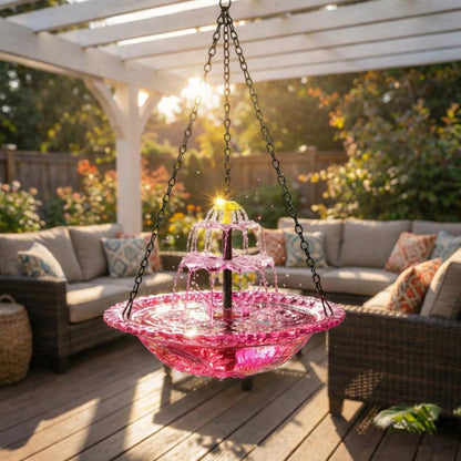 Solar Cascade Hanging Bird Bath Fountain