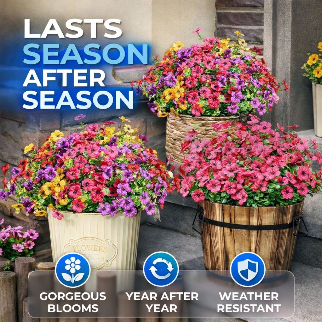 Realistic UV-Resistant Outdoor Flowers – Zero Maintenance