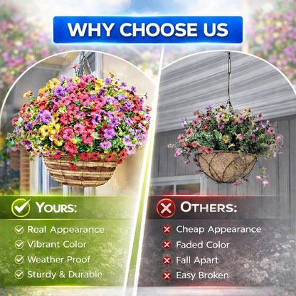 Realistic UV-Resistant Outdoor Flowers – Zero Maintenance