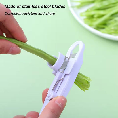 1–4PCS Sharp Stainless Steel Green Bean Slicer Cutter Kitchen Chopper