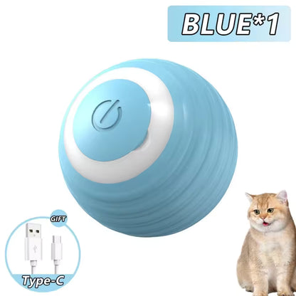 Rechargeable Smart Cat Toy – Automatic Rolling Ball with Tail for Interactive Play