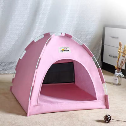 Foldable Pet Nest – Lightweight Cat & Dog Tent with Summer Cool Mat, Indoor & Outdoor Use