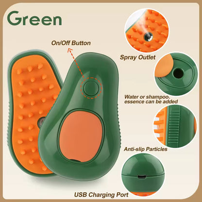 3-in-1 Pet Grooming Brush – Electric Steam Comb for Cats & Dogs, Hair Removal & Massage Tool