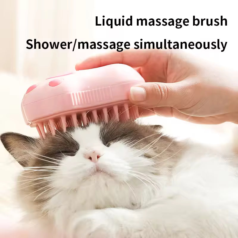 3-in-1 Pet Grooming Brush – Electric Steam Comb for Cats & Dogs, Hair Removal & Massage Tool
