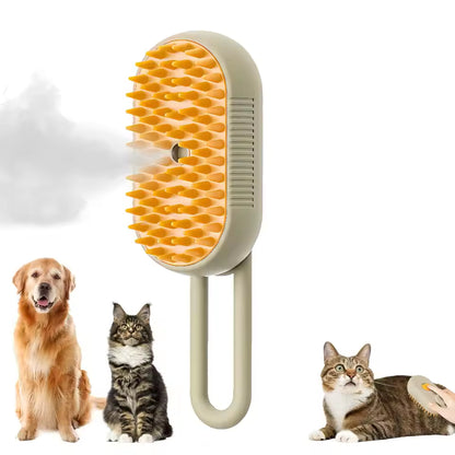 3-in-1 Pet Grooming Brush – Electric Steam Comb for Cats & Dogs, Hair Removal & Massage Tool