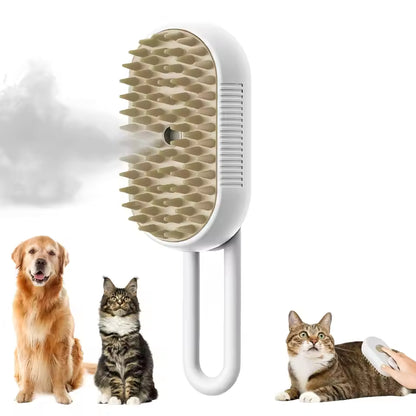 3-in-1 Pet Grooming Brush – Electric Steam Comb for Cats & Dogs, Hair Removal & Massage Tool