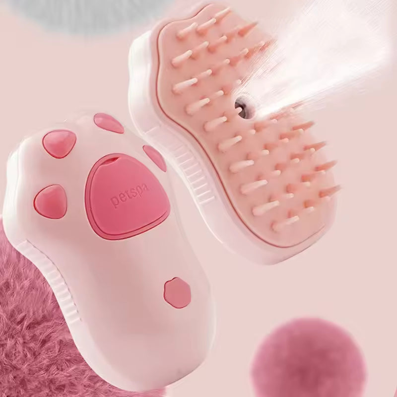 3-in-1 Pet Grooming Brush – Electric Steam Comb for Cats & Dogs, Hair Removal & Massage Tool