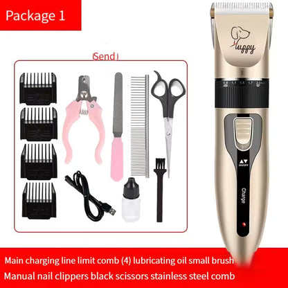 Cordless Pet Hair Clipper Set – Professional Dog & Cat Grooming Trimmer with Ceramic Blade