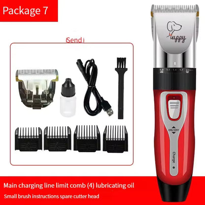 Cordless Pet Hair Clipper Set – Professional Dog & Cat Grooming Trimmer with Ceramic Blade