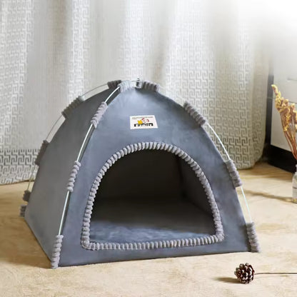 Foldable Pet Nest – Lightweight Cat & Dog Tent with Summer Cool Mat, Indoor & Outdoor Use