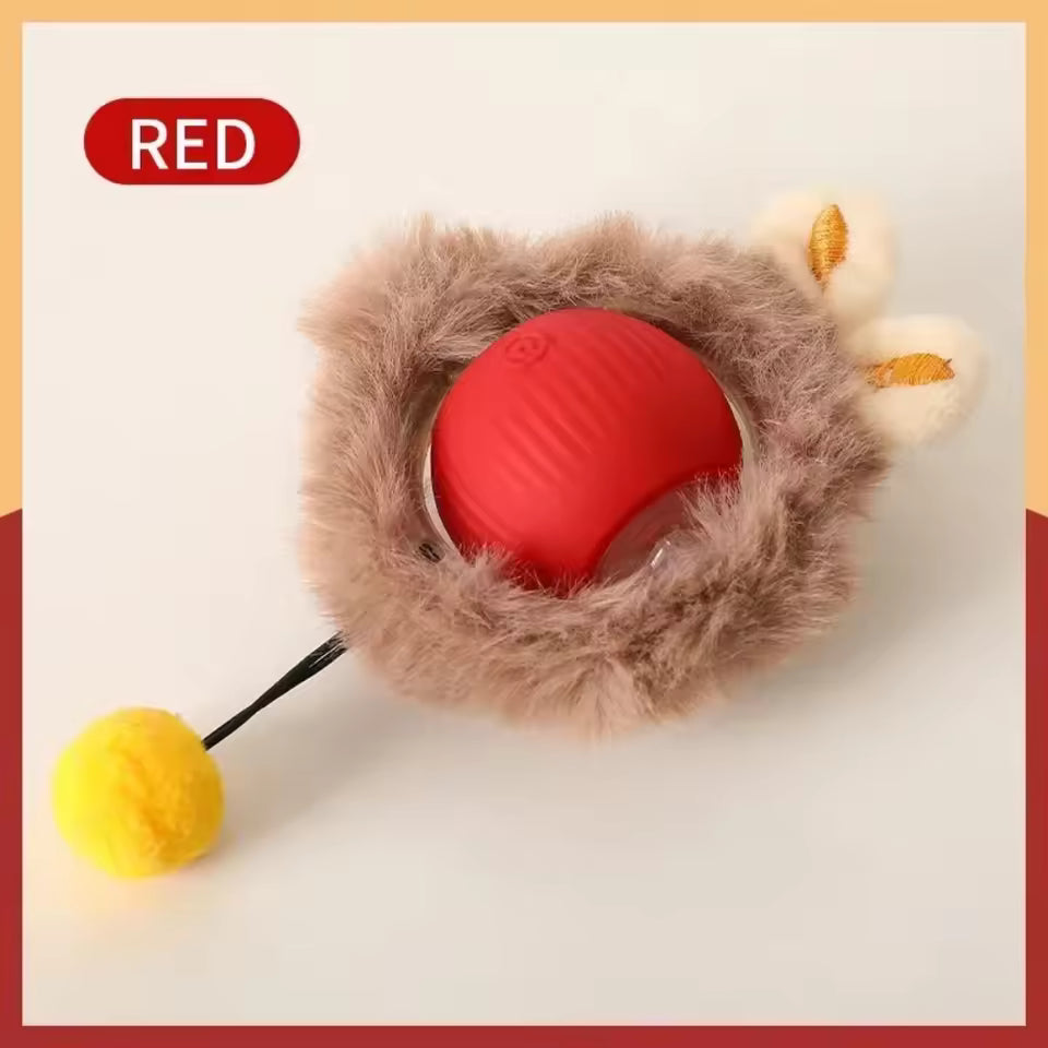 Rechargeable Smart Cat Toy – Automatic Rolling Ball with Tail for Interactive Play