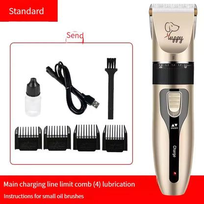 Cordless Pet Hair Clipper Set – Professional Dog & Cat Grooming Trimmer with Ceramic Blade