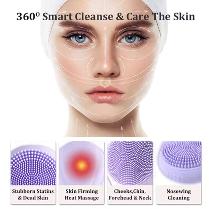 Sonic Waterproof Facial Cleansing Brush Rechargeable Electric Face Scrubber for Men Women