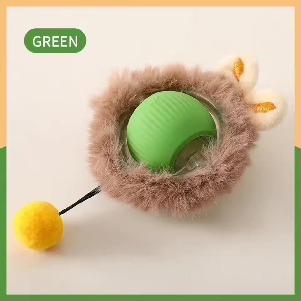 Rechargeable Smart Cat Toy – Automatic Rolling Ball with Tail for Interactive Play