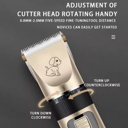 Cordless Pet Hair Clipper Set – Professional Dog & Cat Grooming Trimmer with Ceramic Blade
