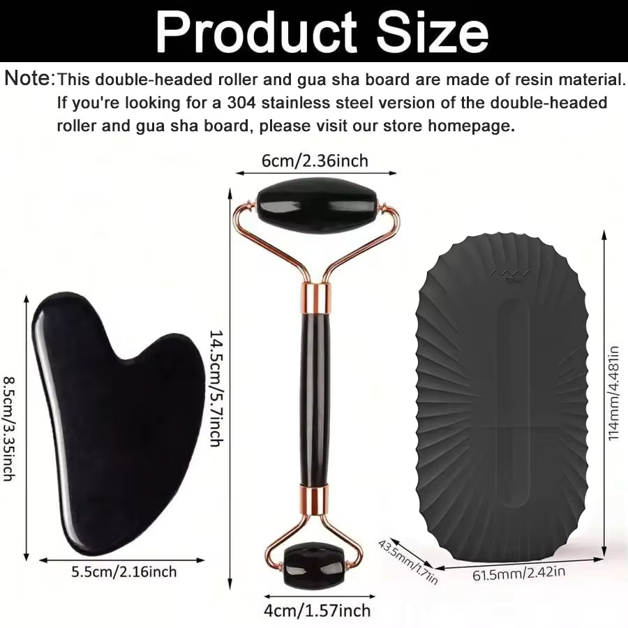 Ice Face Roller Set – Facial Skincare & Massage Tool Kit with Gua Sha, Lifting & Contouring Rollers