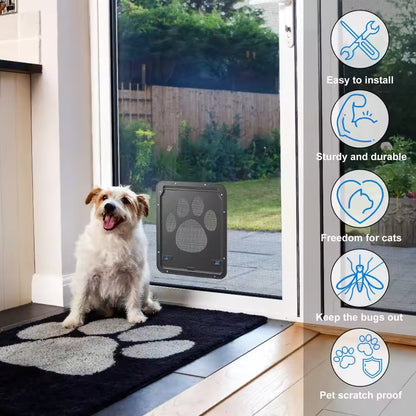 Secure Magnetic Pet Door – Lockable Screen Door for Cats and Dogs, Outdoor & Indoor Use