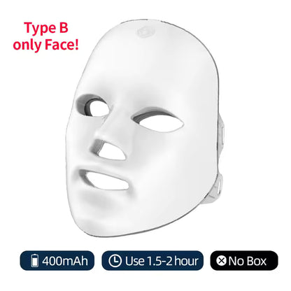 Wireless 7-Color LED Face and Neck Mask Skin Rejuvenation Machine