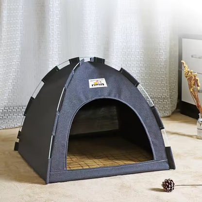 Foldable Pet Nest – Lightweight Cat & Dog Tent with Summer Cool Mat, Indoor & Outdoor Use