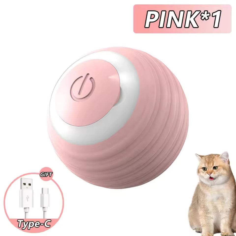 Rechargeable Smart Cat Toy – Automatic Rolling Ball with Tail for Interactive Play