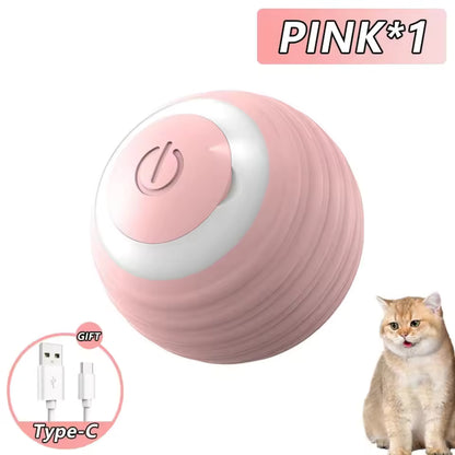 Rechargeable Smart Cat Toy – Automatic Rolling Ball with Tail for Interactive Play