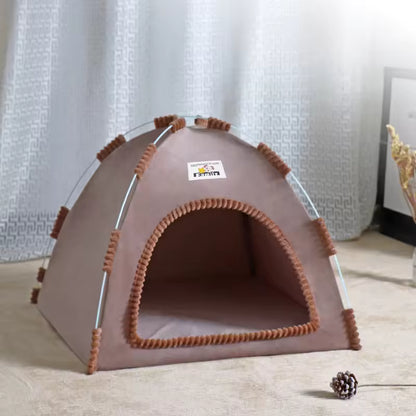 Foldable Pet Nest – Lightweight Cat & Dog Tent with Summer Cool Mat, Indoor & Outdoor Use