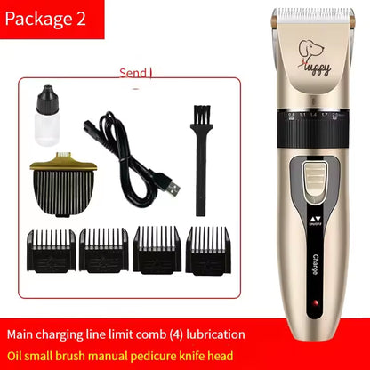 Cordless Pet Hair Clipper Set – Professional Dog & Cat Grooming Trimmer with Ceramic Blade