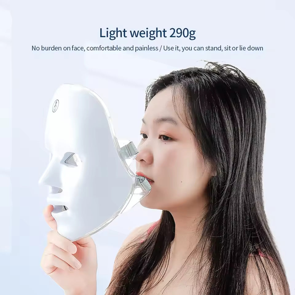 Wireless 7-Color LED Face and Neck Mask Skin Rejuvenation Machine