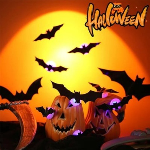 🦇 3D Halloween LED Light-Up Bats 🎃 Spooky Wall & Window Decor 🎃